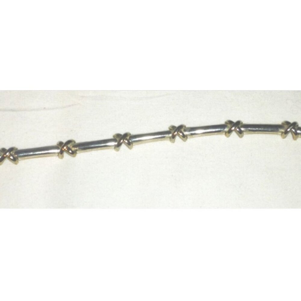 BEAUTIFUL LOVE & KISSES SILVER TWO COLOR BRACELET
